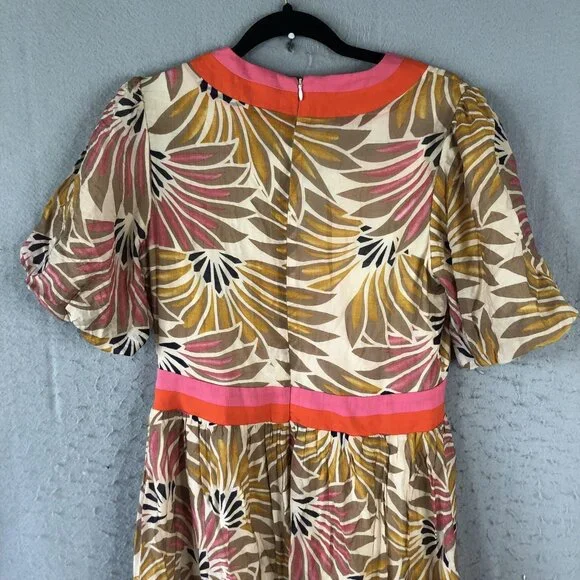 Voy Avara Dress Womens Small Multicolor Puff Sleeve Tiered Boho Festival NEW - Picture 14 of 16